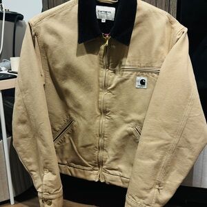 Carhartt Beige Bomber Jacket with Dark Collar